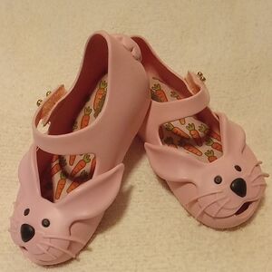 Minnie Melissa Light Pink Size 7 Toddler Rabbit Peep Toe Ulta Girl Bunny Shoes